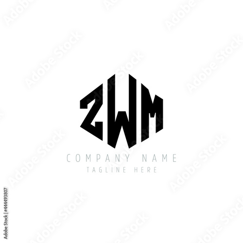 ZWM letter logo design with polygon shape. ZWM polygon logo monogram. ZWM cube logo design. ZWM hexagon vector logo template white and black colors. ZWM monogram  ZWM business and real estate logo. 