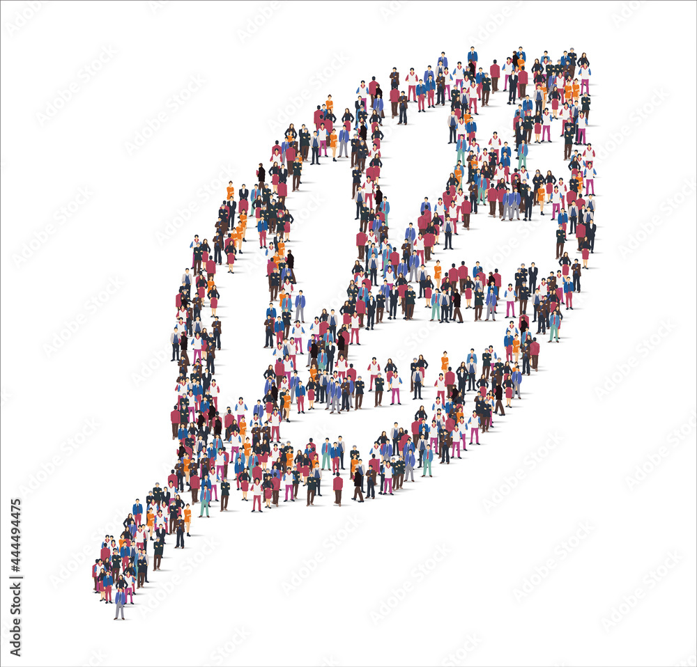 People and business group in the form of leaves symbol People and business group in the form of leaves symbol