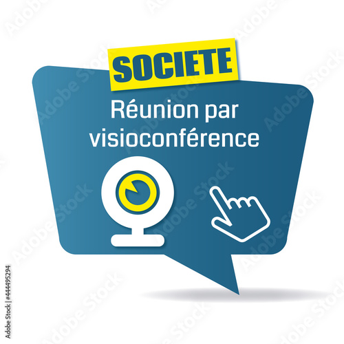 Logo réunion par visioconférence.