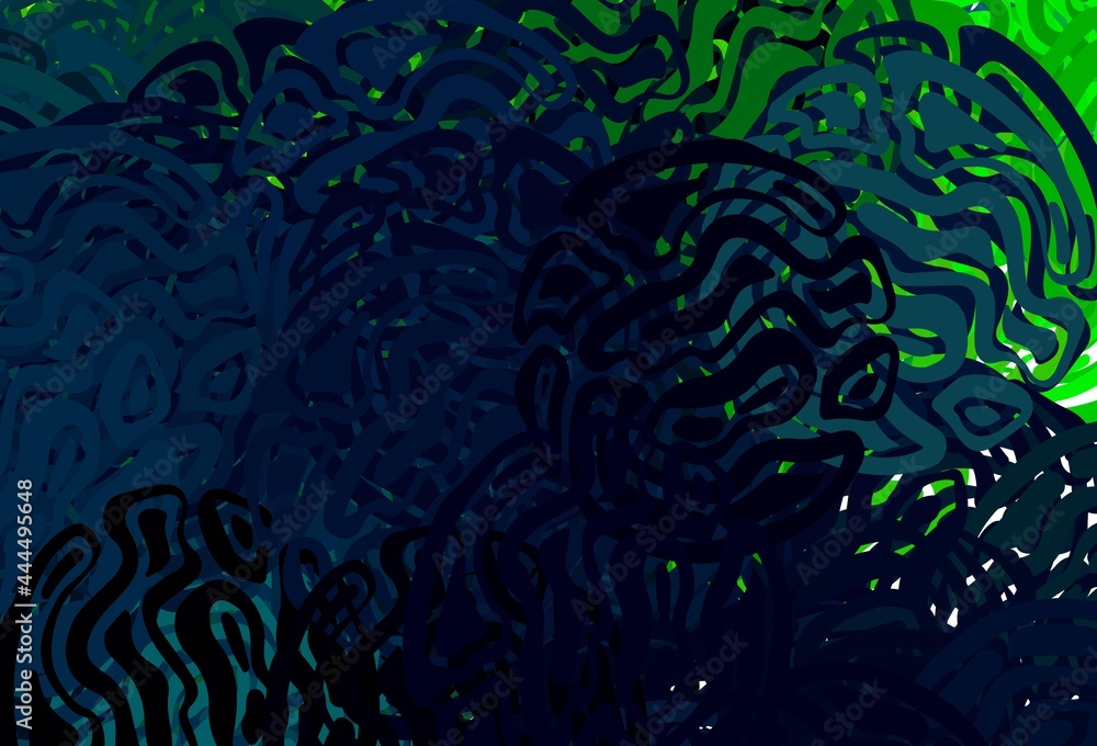 Dark Green, Yellow vector background with curved lines. Dark Green, Yellow vector background with curved lines.