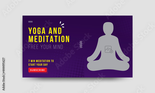 video thumbnail for yoga, or meditation channel and web banner template. Thumbnails for social media