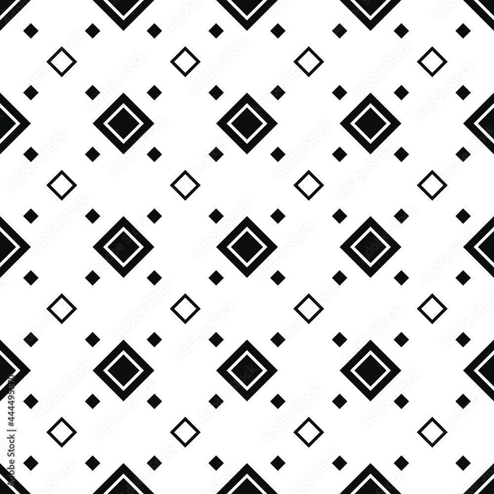 Large black and small white rhombuses. Vector simple wallpaper ornament. Large black and small white rhombuses. Vector simple wallpaper ornament.