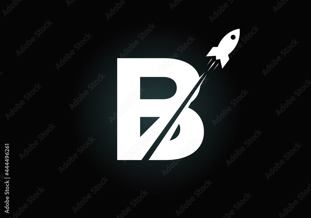 Initial B monogram letter alphabet with a Rocket logo design. Rocket icon. Font emblem. Modern vector logotype for business and company identity. Initial B monogram letter alphabet with a Rocket logo design. Rocket icon. Font emblem. Modern vector logotype for business and company identity.