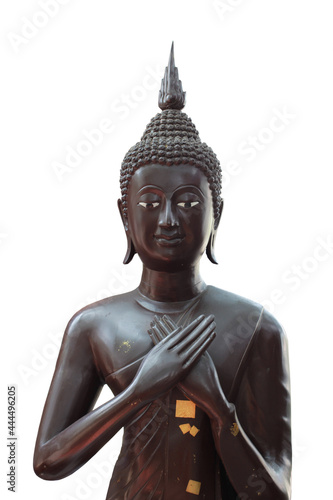 Buddha statues in Buddhist Thailand. White background