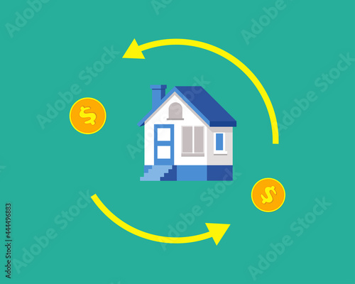 mortgage refinance concept. cartoon vector style for your design. 