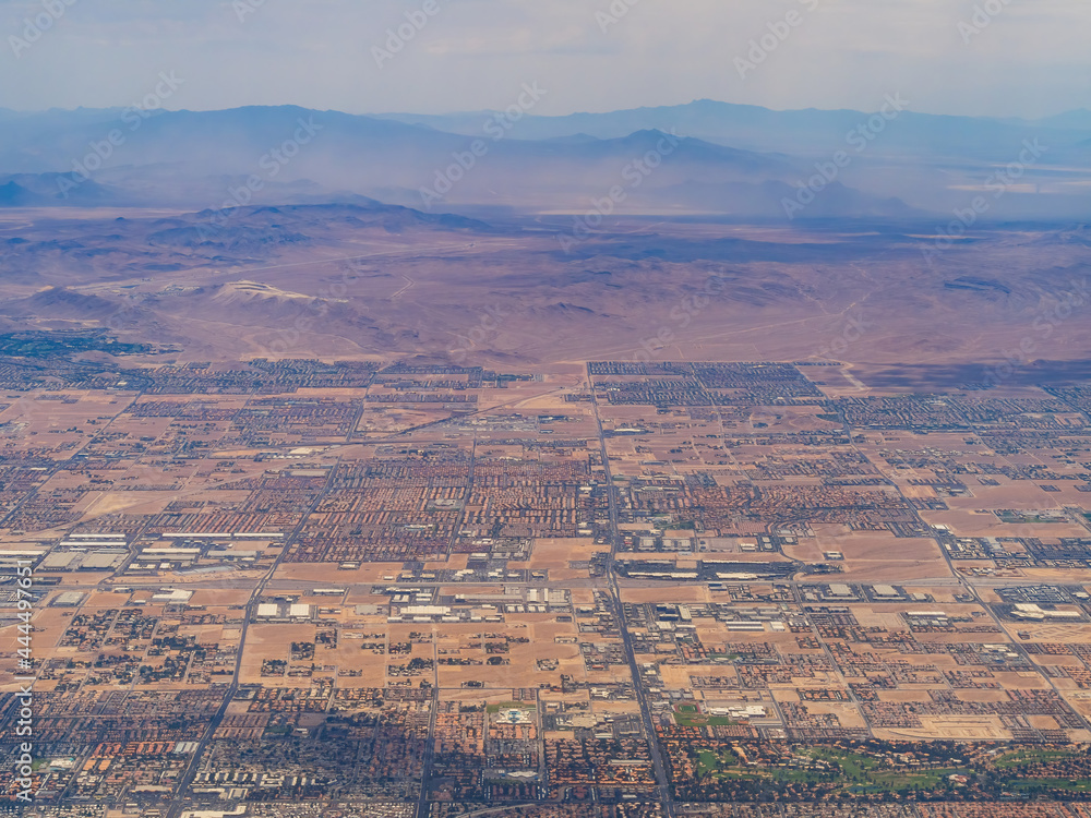 Aerial view of the cityscape of Las Vegas