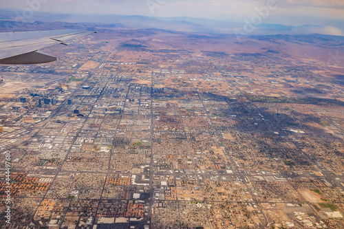 Aerial view of the famous strip and cityscape