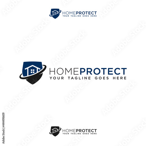 home protect logo, stay at home, vector template design