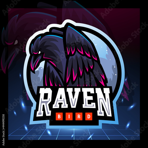 Raven mascot. esport logo design