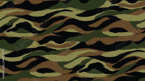 Seamless camouflage abstract pattern, brushstroke Camouflage repeat pattern design for Army background, printing clothes, fabrics, sport t-shirts jersey, web banners, posters, cards and wallpapers