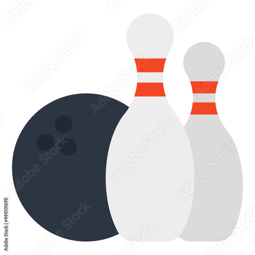 Bowling ball with candlepins, icon of skittles
