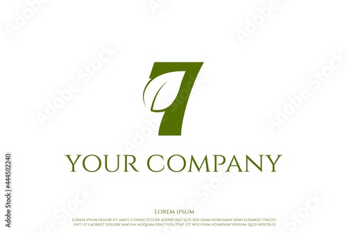 Simple Minimalist Seven Leaf for Plant Tree Garden Environment Logo Design Vector