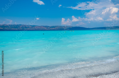 Lake Salda with its turquoise and white sands, burdur, turkey,