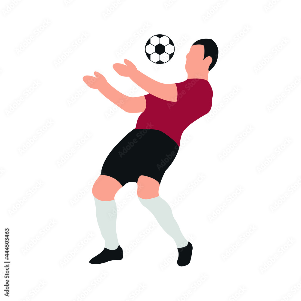Illustration vector graphic of a man chest controlling the ball. Perfect for website, presentation, or anything about football. Illustration vector graphic of a man chest controlling the ball. Perfect for website, presentation, or anything about football.