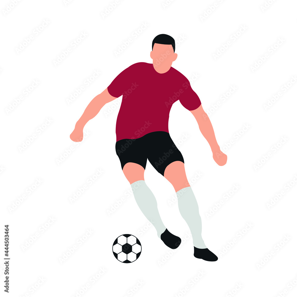 Illustration vector graphic of a man dribbling the ball. Perfect for website, presentation, or anything about football.