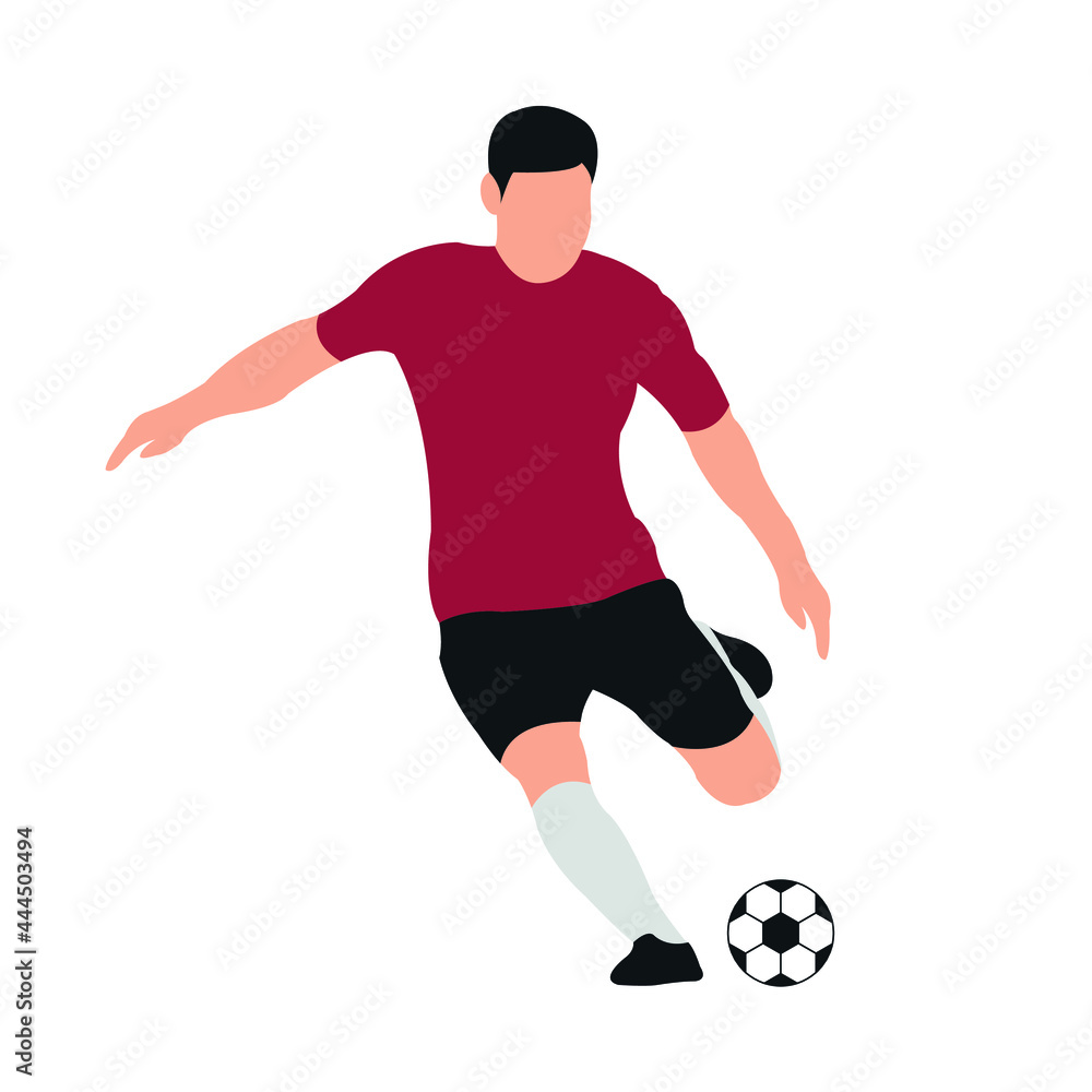 Illustration vector graphic of a man kicking the ball. Perfect for website, presentation, or anything about football.