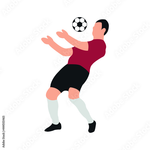Illustration vector graphic of a man chest controlling the ball. Perfect for website, presentation, or anything about football. © Archival