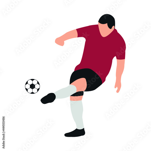 Illustration vector graphic of a man kicking the ball. Perfect for website, presentation, or anything about football.