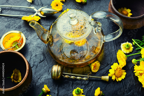 Teapot with fresh flower tea,herbal medicine