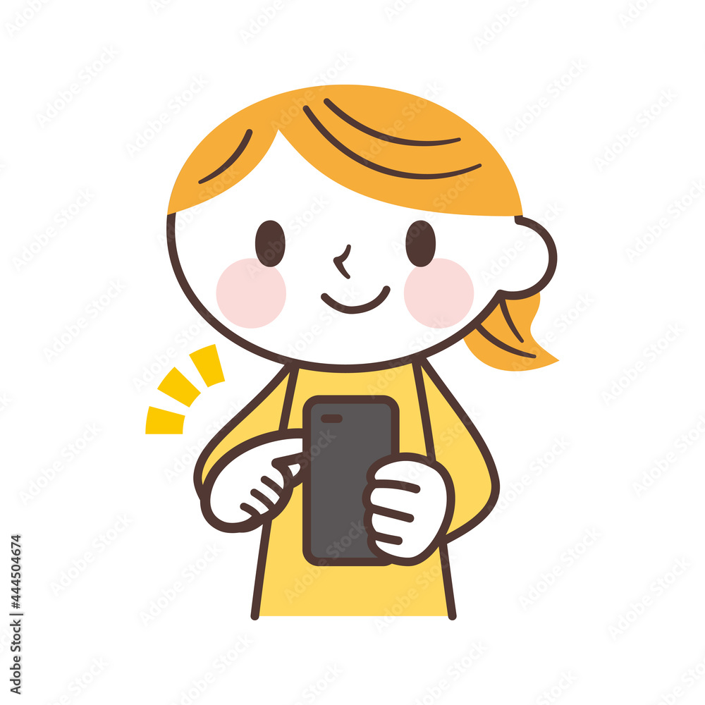 Woman using a cell phone スマホを触る女性