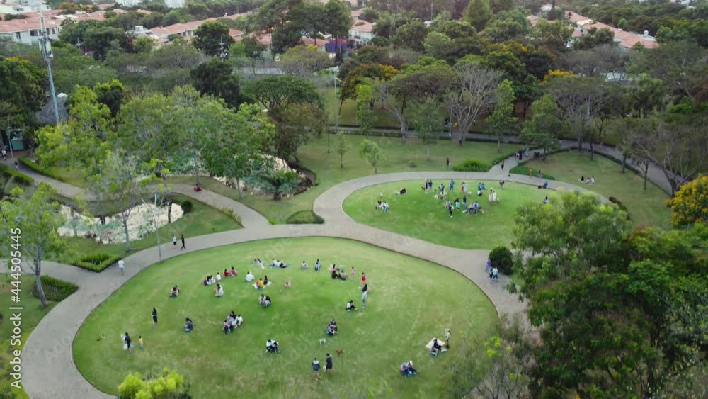 People sitting and playing on the grass in the park. People sitting and playing on the grass in the park.