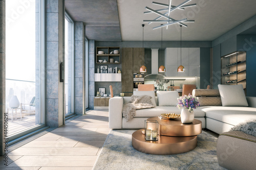 Penthouse Open Area Loft - 3D Visualization