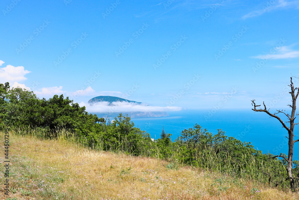 View of the Ayu-Dag mountain, Crimea, Russia. Mountain summer landscape.