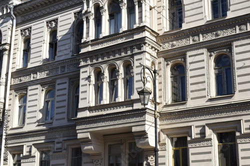 details of the facade of the building, the old town, the history of architecture