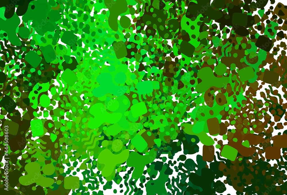 Light Green, Yellow vector backdrop with memphis shapes. Light Green, Yellow vector backdrop with memphis shapes.