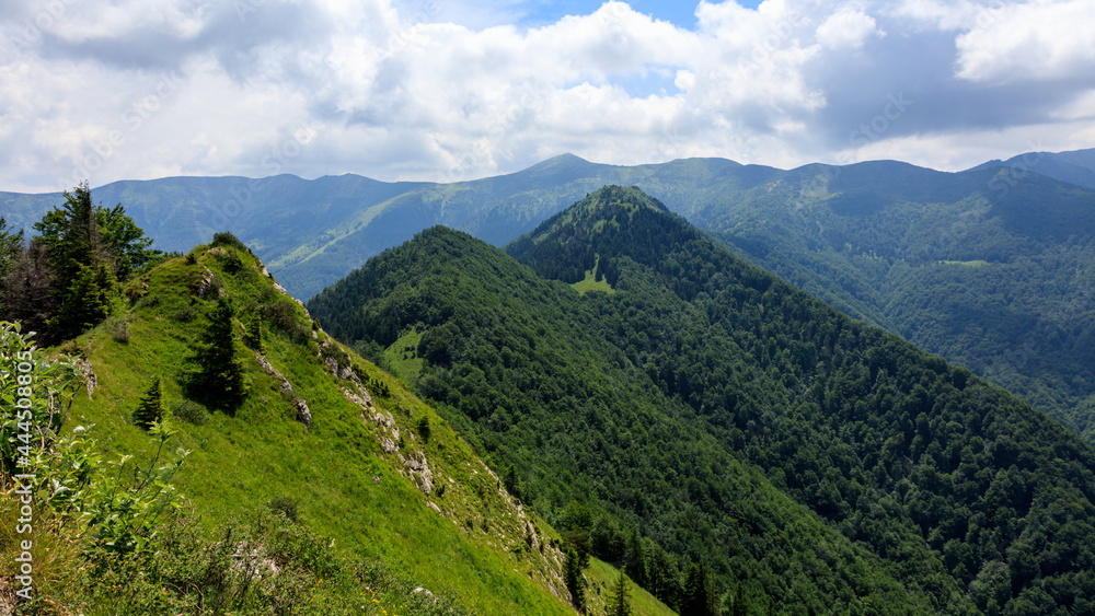 Beautiful landscape view from the Baraniarky peak in Mala Fatra, Slovakia.