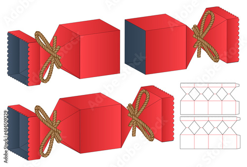 Box packaging die cut template design. 3d mock-up