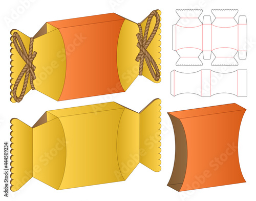 Box packaging die cut template design. 3d mock-up