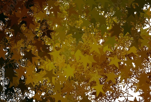 Dark Green, Yellow vector backdrop with small and big stars.