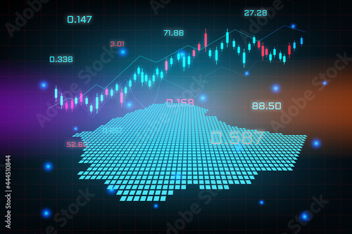 Stock market background or forex trading business graph chart for financial investment concept of Ethiopia map. business idea and technology innovation design.