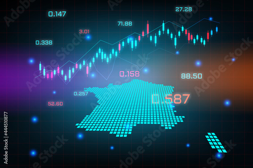 Stock market background or forex trading business graph chart for financial investment concept of France map. business idea and technology innovation design.