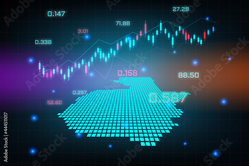 Stock market background or forex trading business graph chart for financial investment concept of Guatemala map. business idea and technology innovation design.