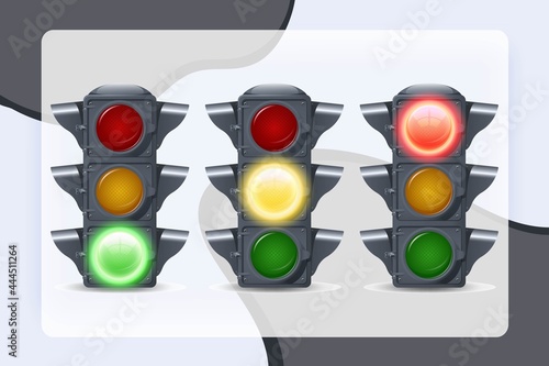 Traffic Lights Set vector design illustration