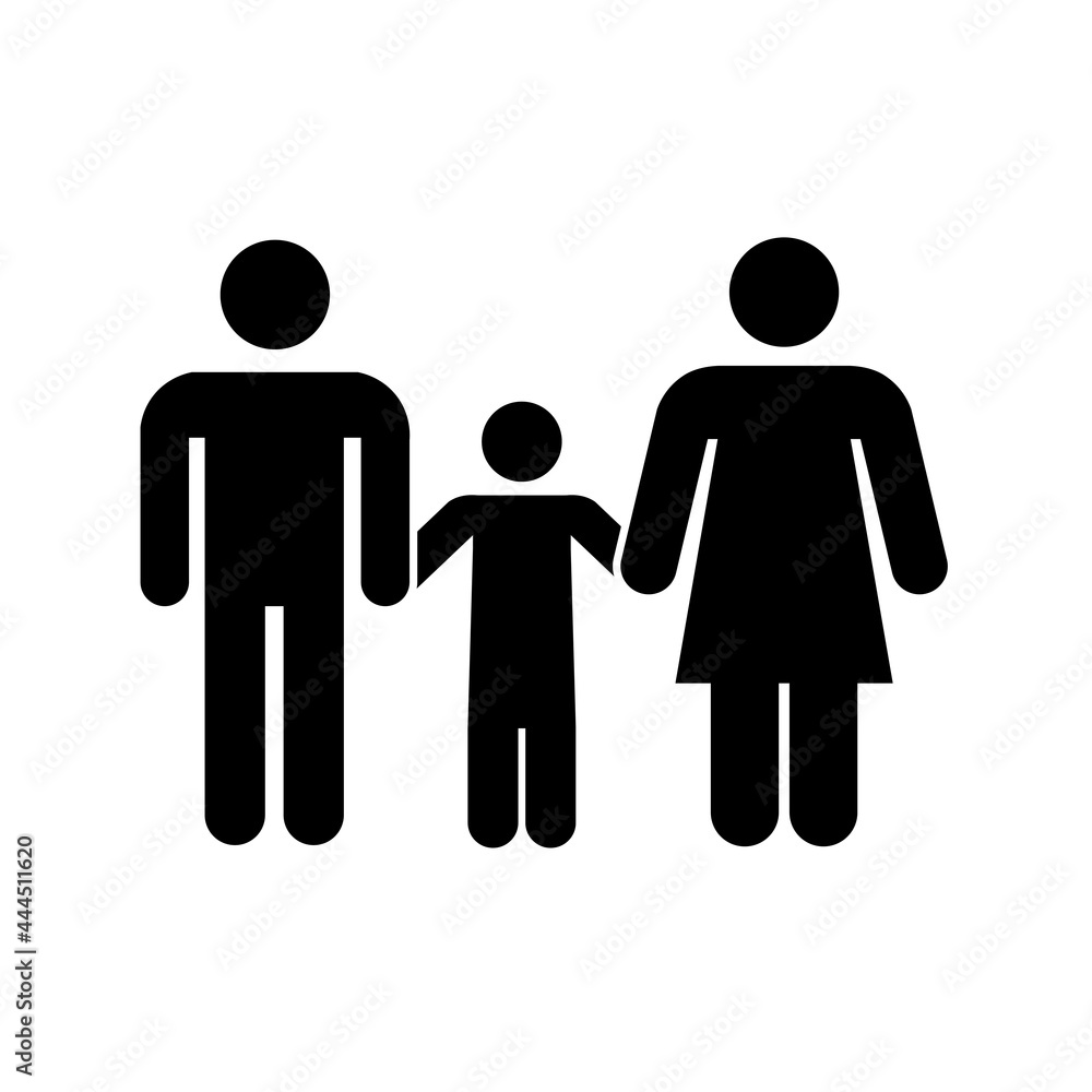 Family icon People in motion active lifestyle sign Family icon People in motion active lifestyle sign