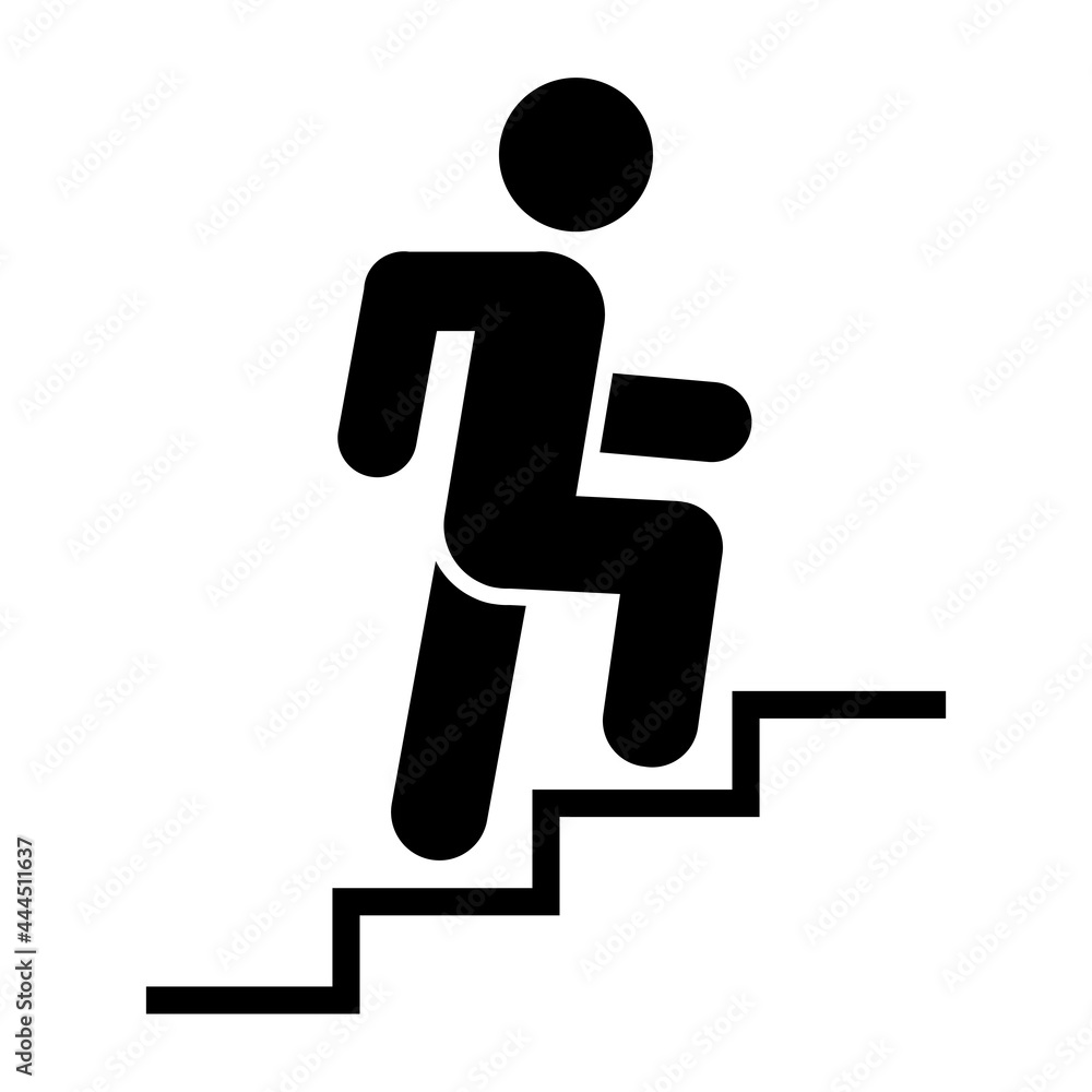 Man climbing stairs icon People in motion active lifestyle sign Man climbing stairs icon People in motion active lifestyle sign