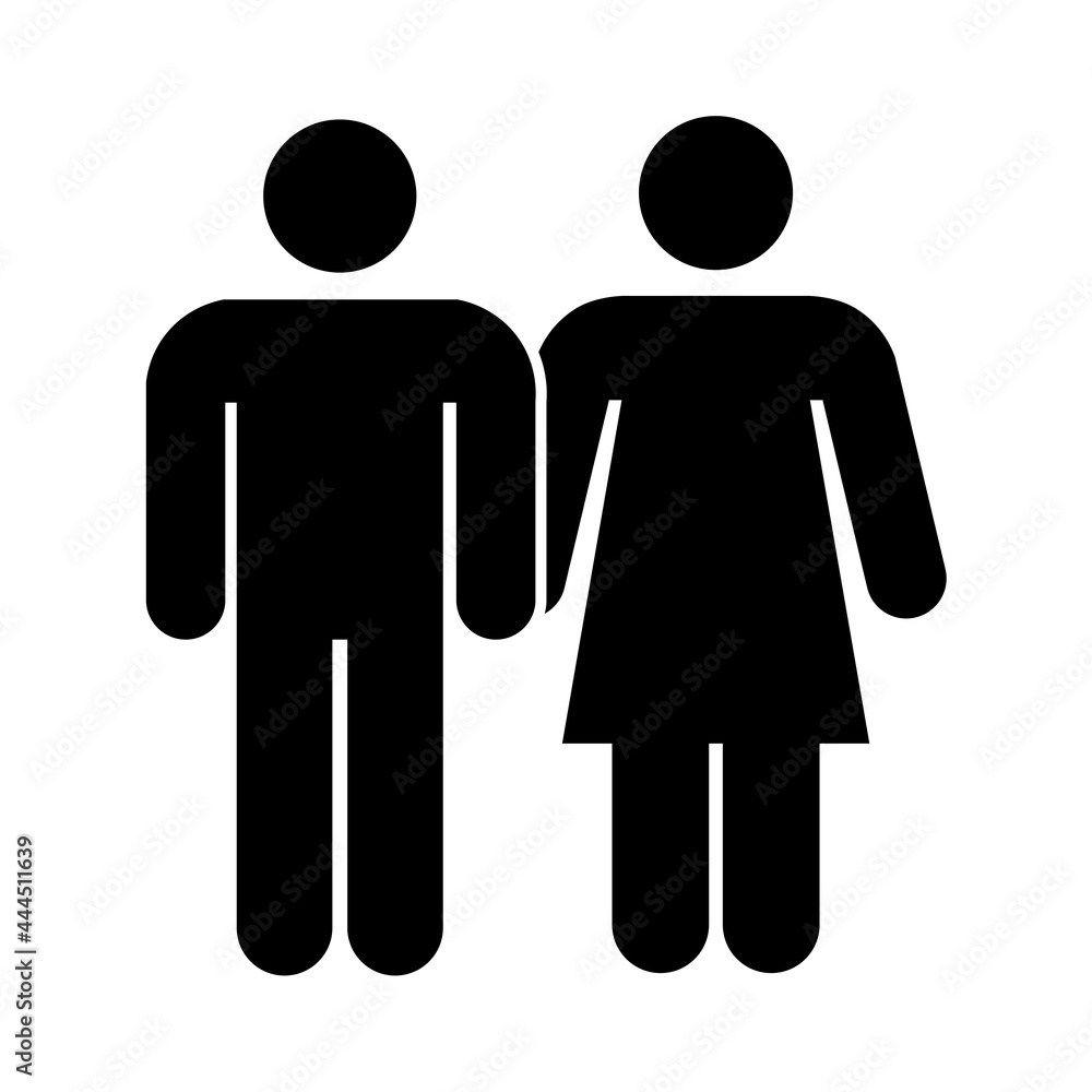 Man and woman icon People in motion active lifestyle sign Man and woman icon People in motion active lifestyle sign