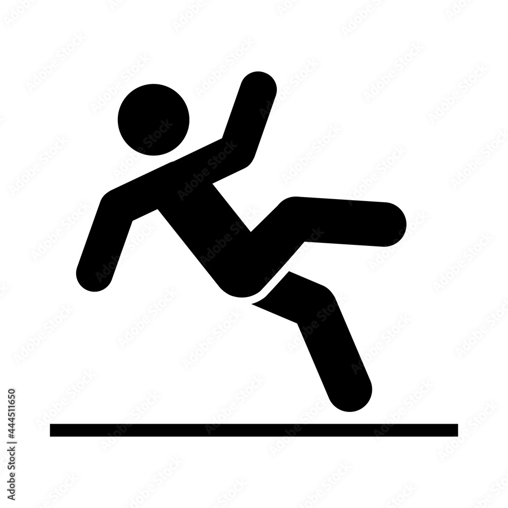 Man falls icon People in motion active lifestyle sign