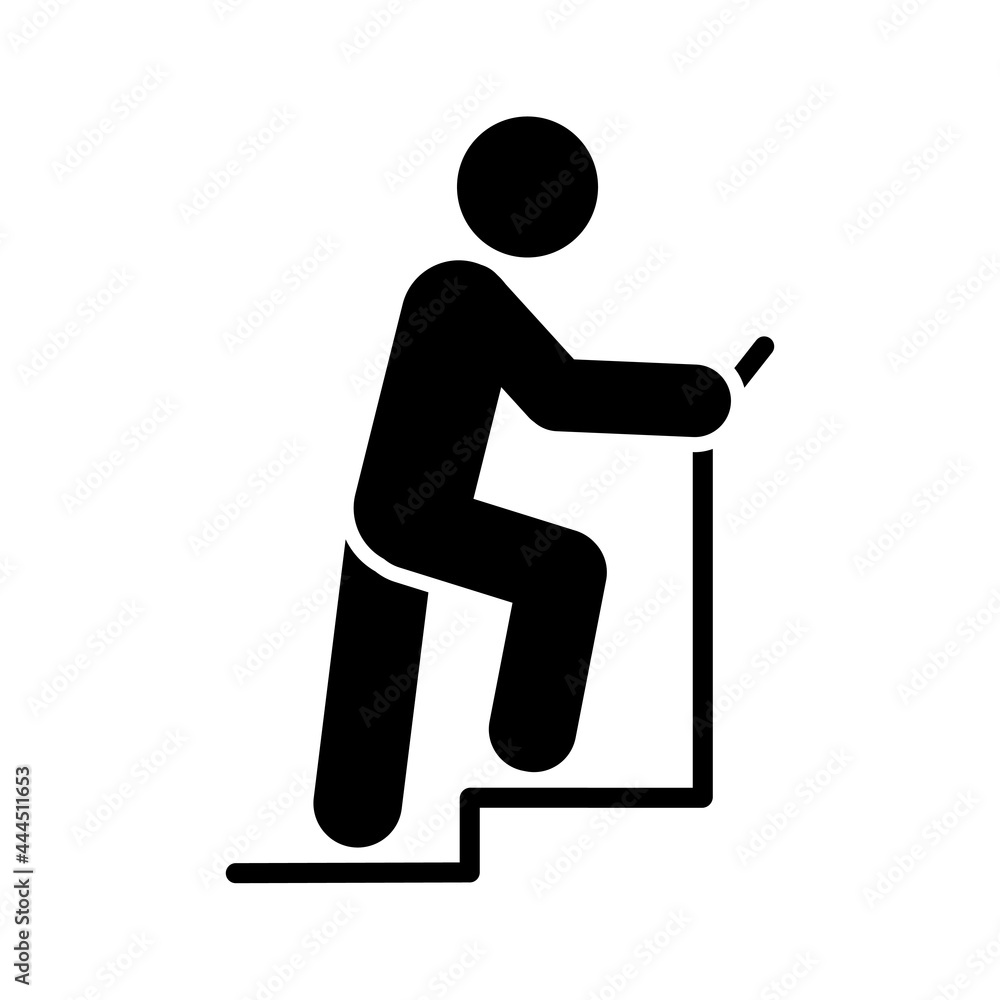 Man on treadmill icon People in motion active lifestyle sign Man on treadmill icon People in motion active lifestyle sign