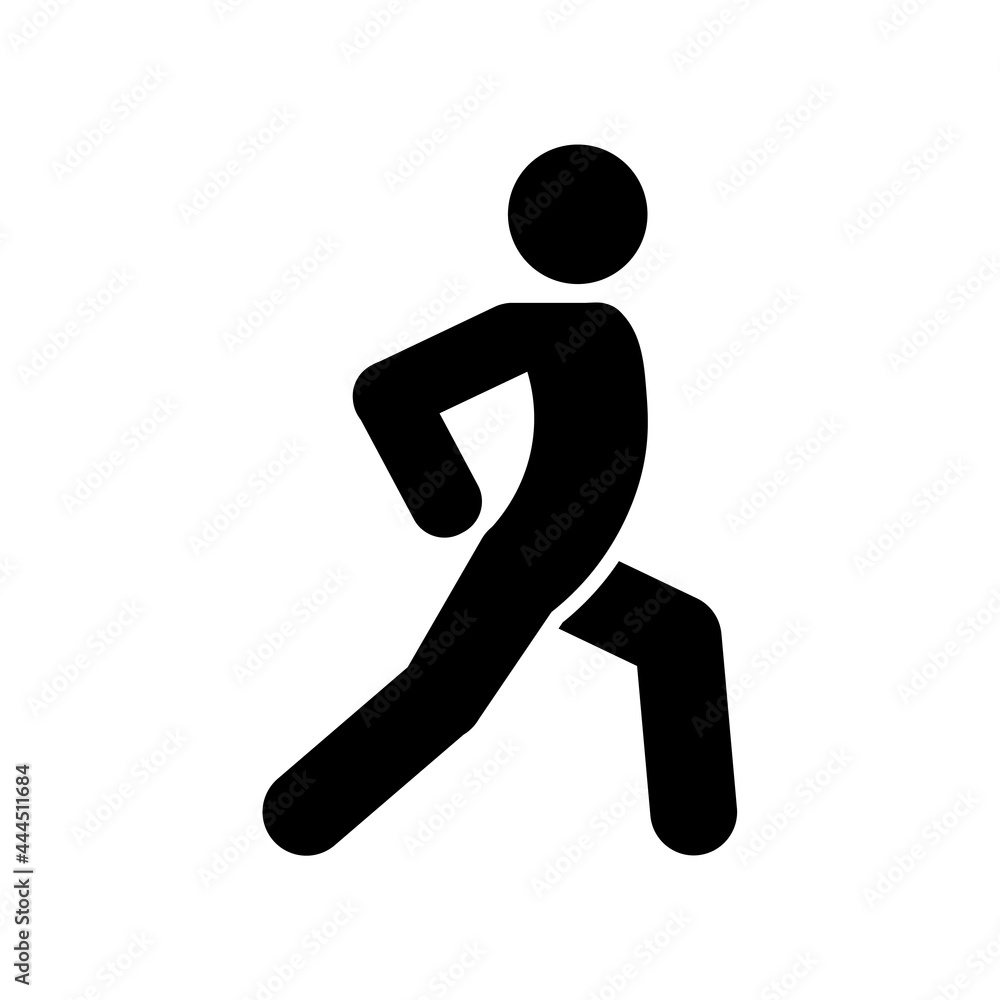 Man doing exercises icon People in motion active lifestyle sign