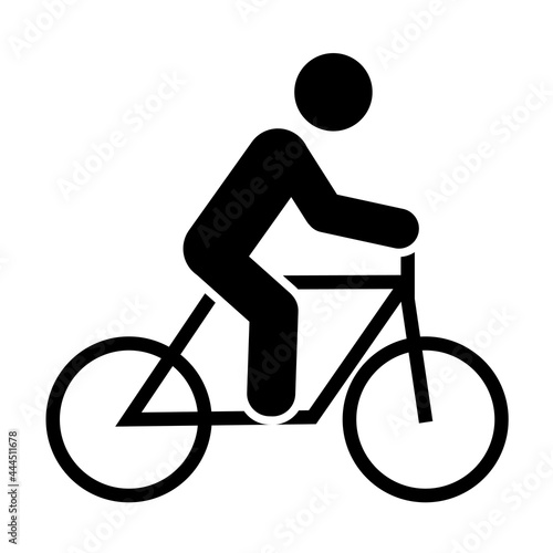 Man rides a bicycle icon People in motion active lifestyle sign