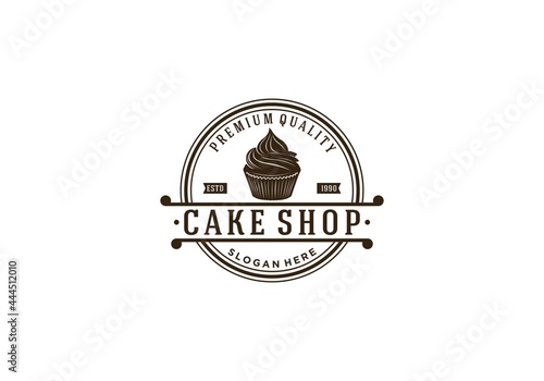 cake shop logo template in white background