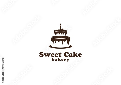 cake shop logo template in white background