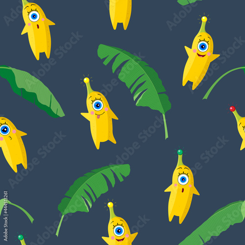 Pattern with banana character