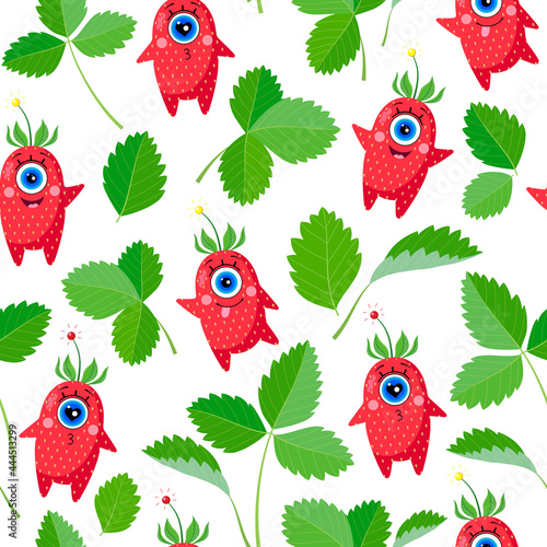 Pattern with strawberry character