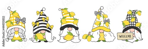 Draw lemon gnome for spring and summer
