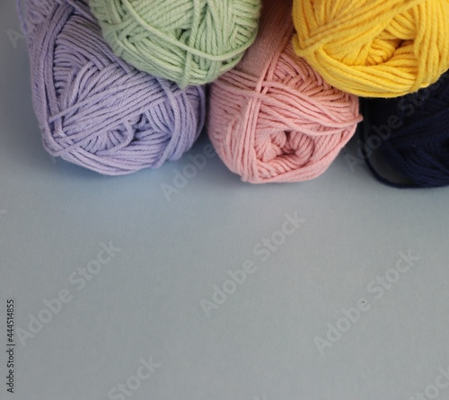 cotton yarn to knit or crochet, craft colourful photography with copy space to your own message